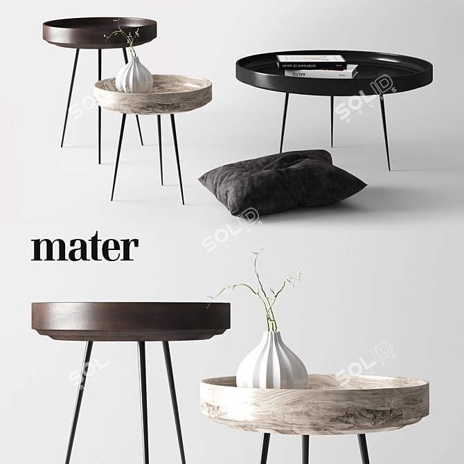 Sleek Bowl Table by Mater Design 3D model image 1