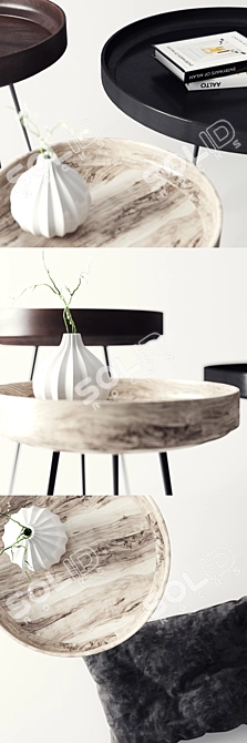 Sleek Bowl Table by Mater Design 3D model image 2