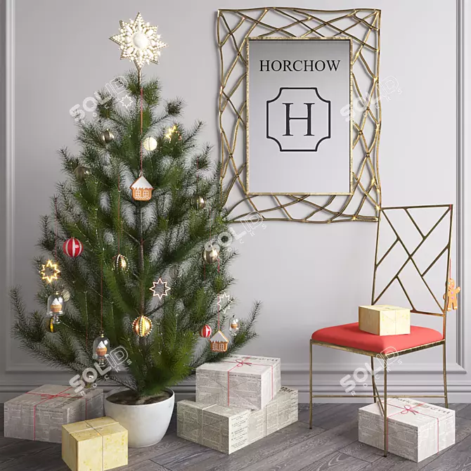 Horchow Festive Christmas Set 3D model image 1