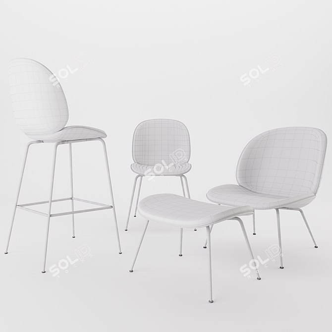  Versatile Upholstered Beetle Chair 3D model image 3