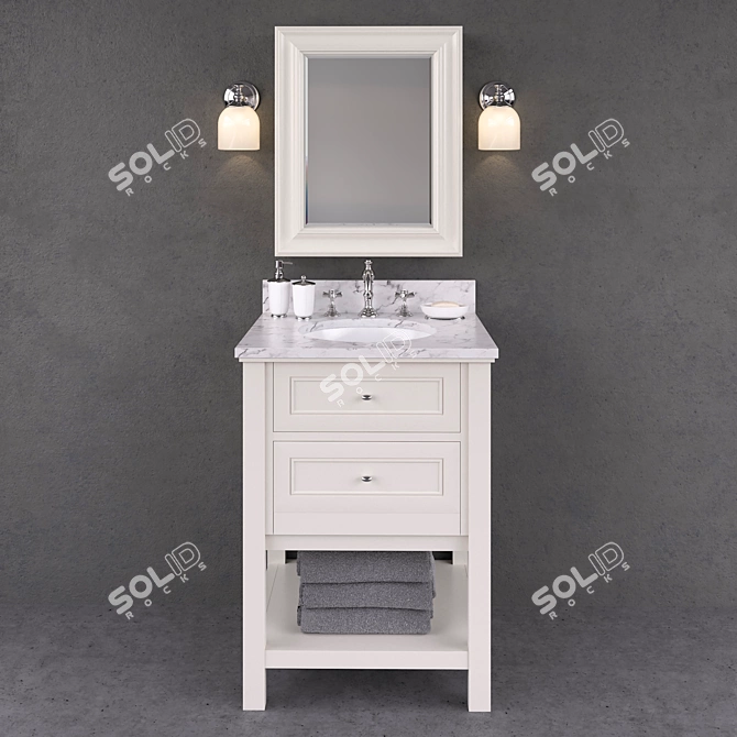 Elegant Bathroom Furnishings 3D model image 1