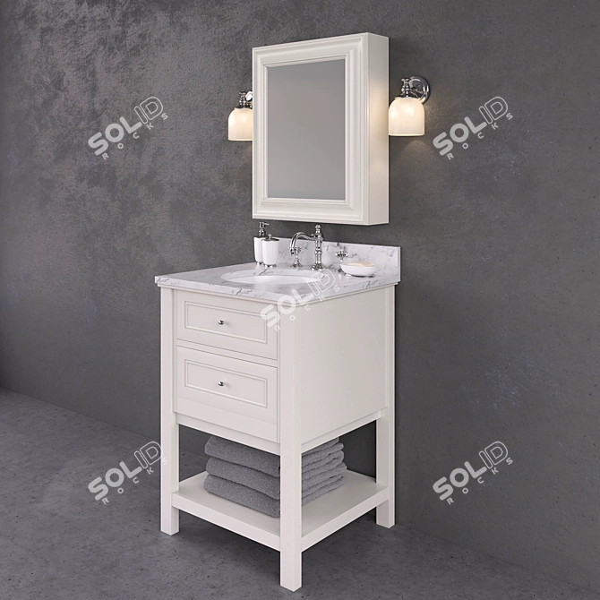 Elegant Bathroom Furnishings 3D model image 2