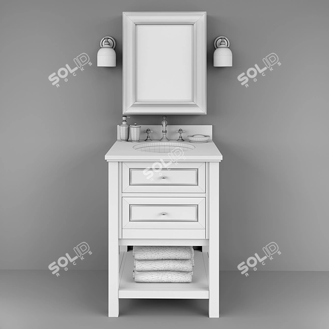 Elegant Bathroom Furnishings 3D model image 3