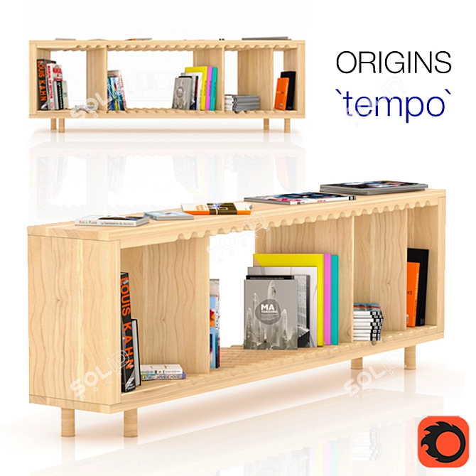 Origins 'Tempo' Bookcase 3D model image 1