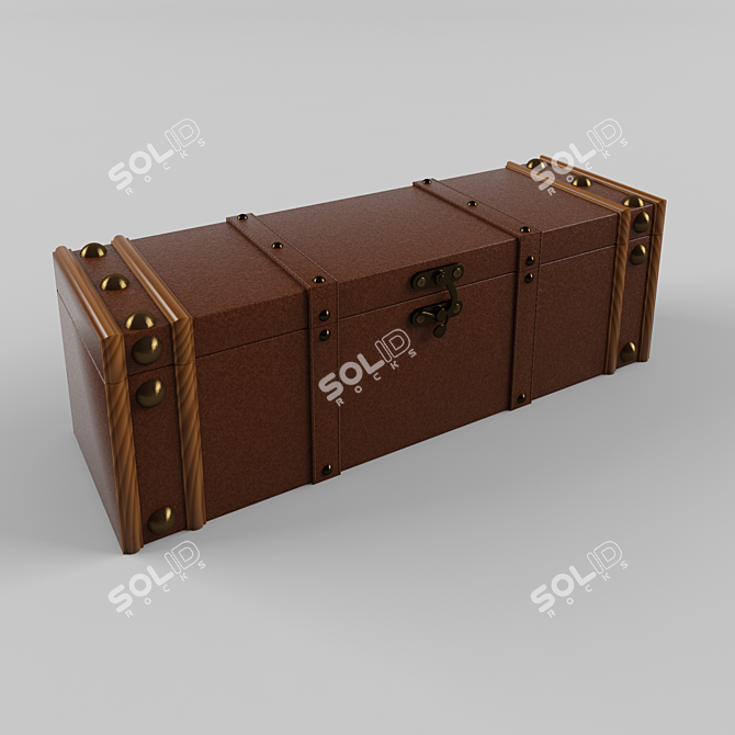 Gipfel Wine Case: Exquisite Wood, Leather & Metal Finish 3D model image 2