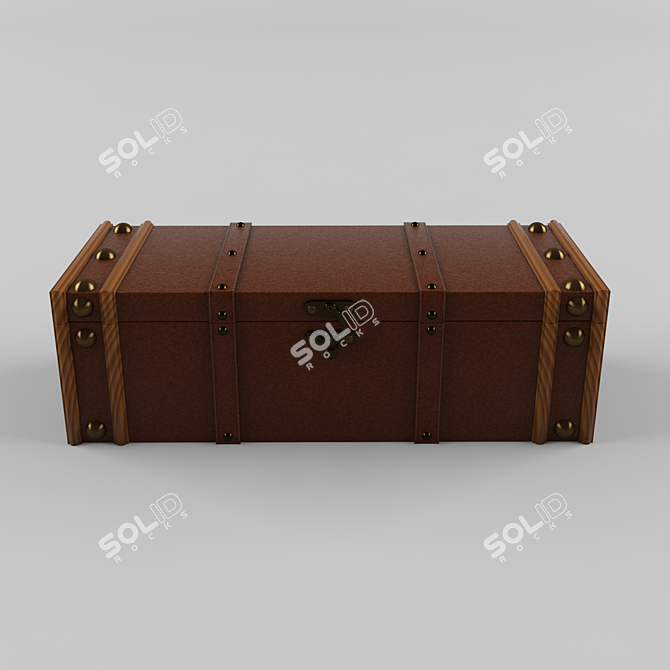 Gipfel Wine Case: Exquisite Wood, Leather & Metal Finish 3D model image 3