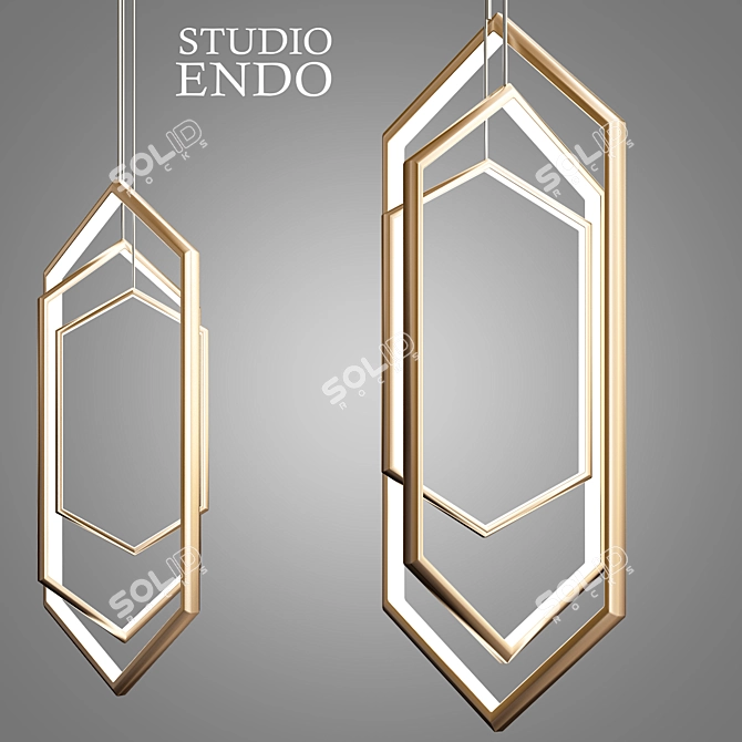 Elegant Luminary: Studio Endo Chandelier 3D model image 1