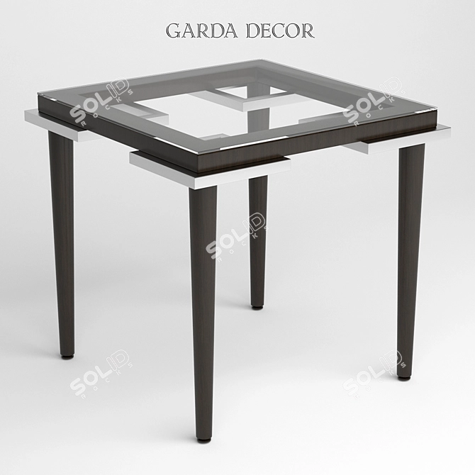 Modern Glass and MDF Magazine Table - Garda Decor 3D model image 1