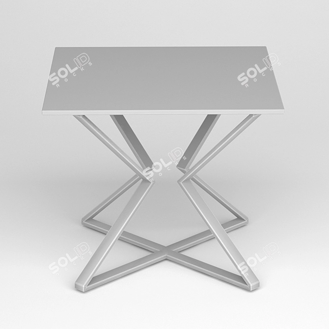 Sleek Steel Glass Magazine Table 3D model image 2