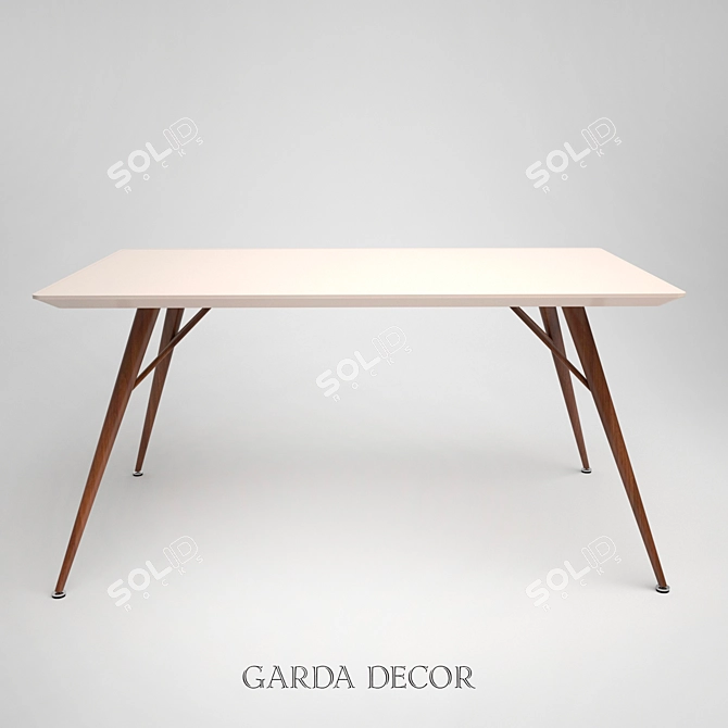 Garda Decor Glossy Dining Table 3D model image 1