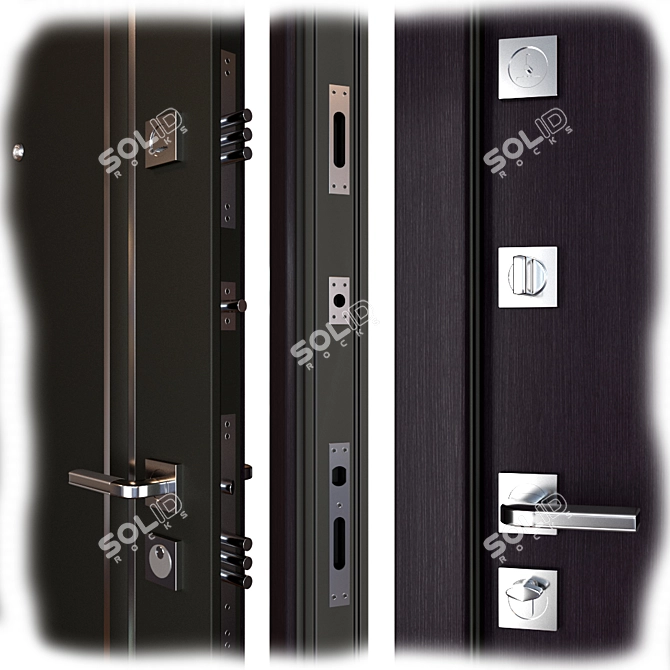 Modern Venge Entrance Door: EnterDoor KvadroLine 3D model image 2