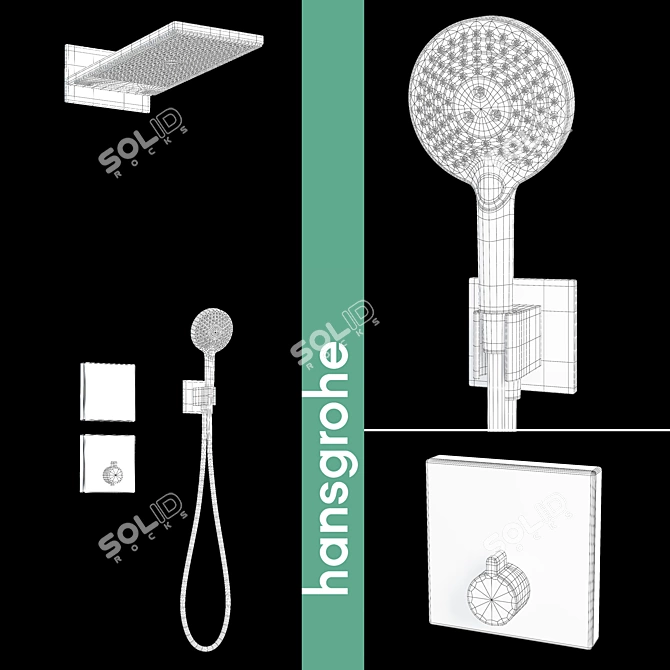 Hansgrohe Shower System Set: Rainmaker, Raindance, ShowerSelect 3D model image 2