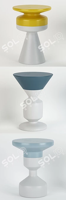 Hand-Turned Ceramic Occasional Tables 3D model image 2