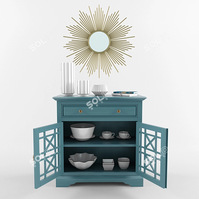 Bohemian Bliss Accent Cabinet 3D model image 1