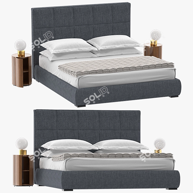 Elegant Meridiani Bed: Perfect Sleep in Style 3D model image 1