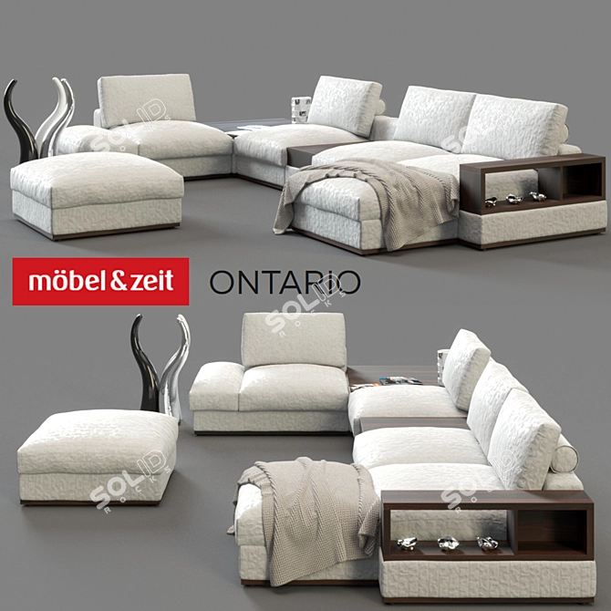 Modular Sofa: MOBEL & ZEIT ONTARIO 3D model image 1