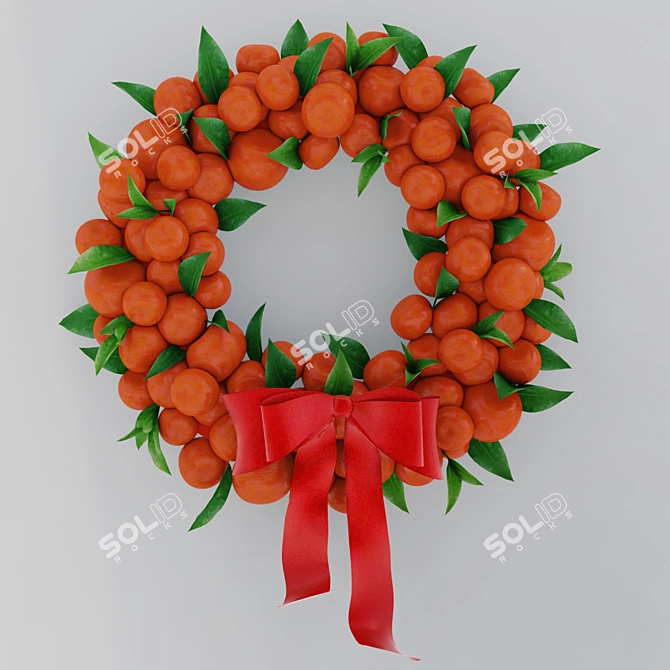 Citrus Delight Wreath 3D model image 1