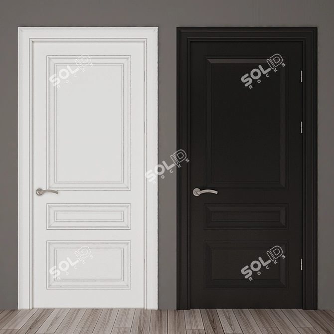 Elegance Oak Door 3D model image 1