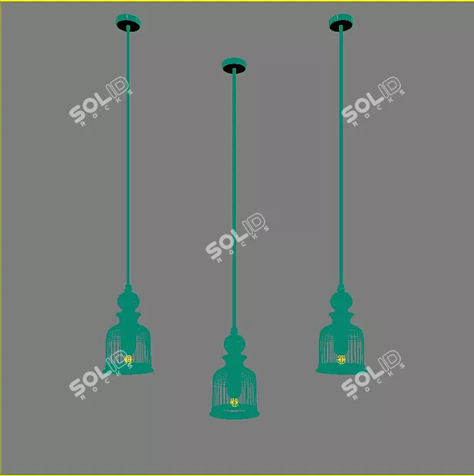 Sleek Pendant Light Fixture 3D model image 2