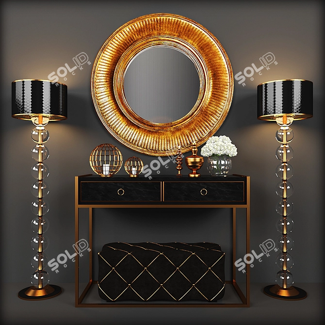 Chic Mirror Console Set 3D model image 1