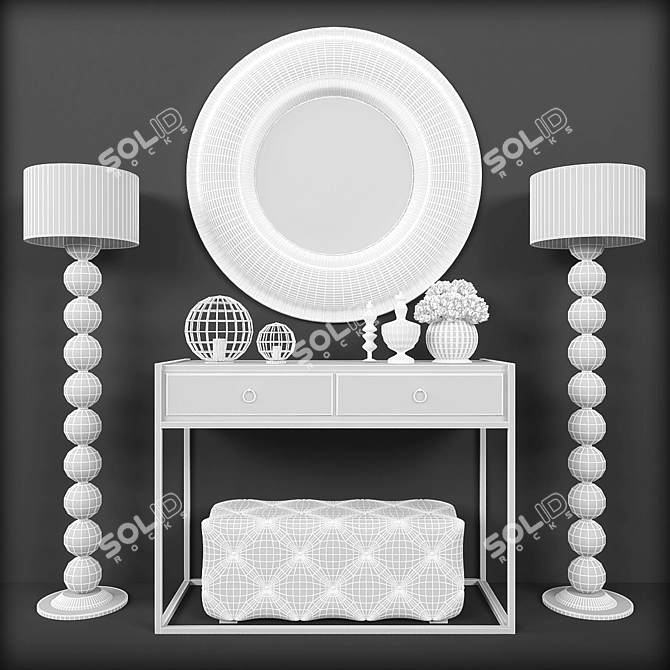 Chic Mirror Console Set 3D model image 2