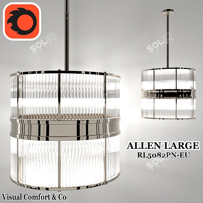 Modern Allen Large Pendant 3D model image 1