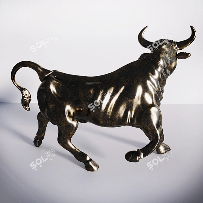 Bronze Buffalo Sculpture: 3DS Max & FBX 3D model image 2