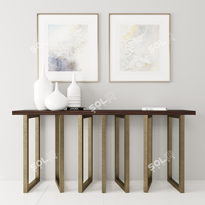 Elegant Melange Console Table - 72 3D model image 1