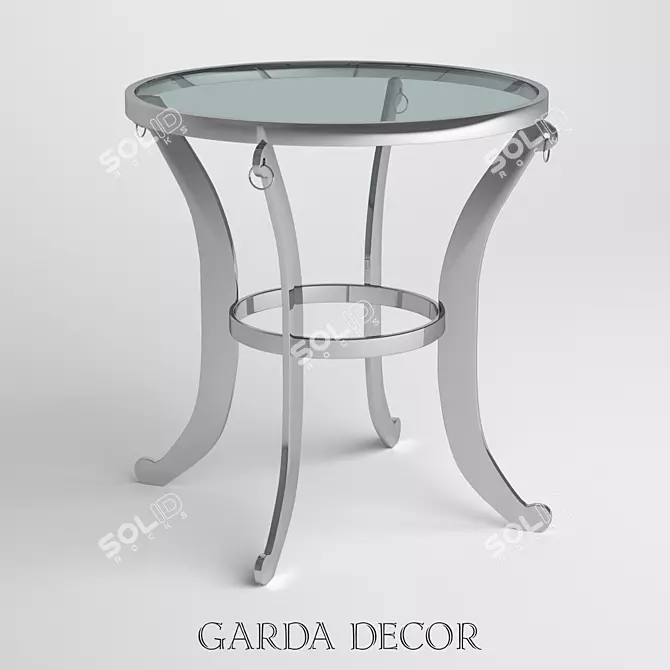 Sleek Steel Glass Magazine Table 3D model image 1