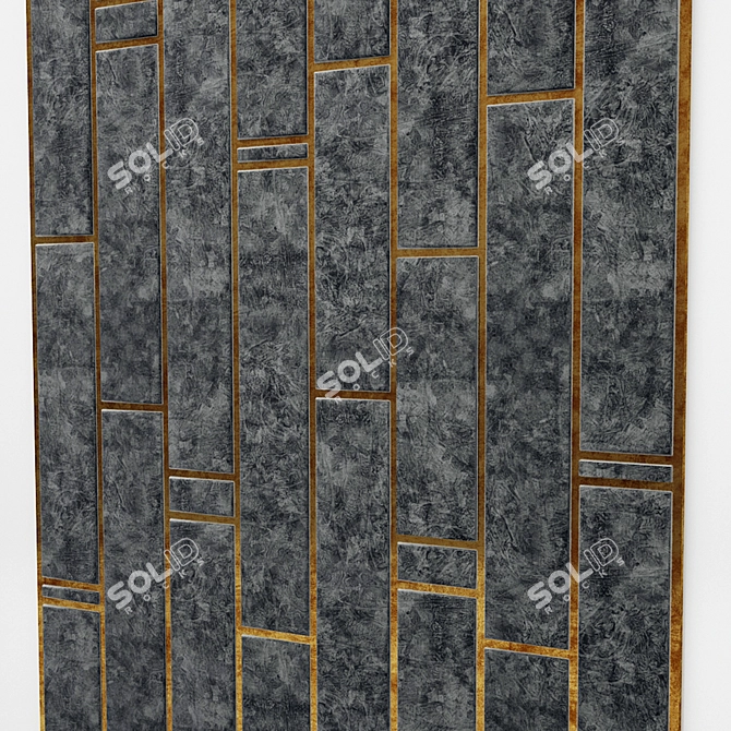 Luxurious Gold Fabric Panel 3D model image 2