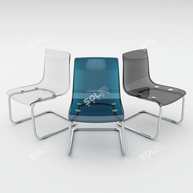 Transparent Chrome Tobias Chair 3D model image 1