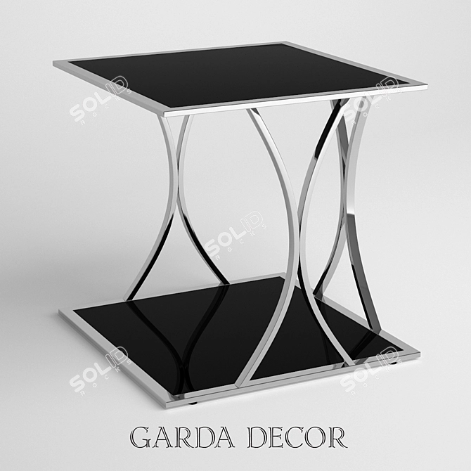 Garda Decor Glass Top Magazine Table 3D model image 1