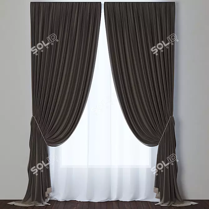 Elegant Drapery Collection 3D model image 1