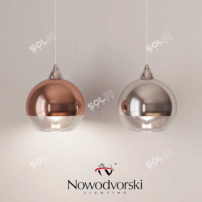 Copper Globe Pendant Lamp 3D model image 1
