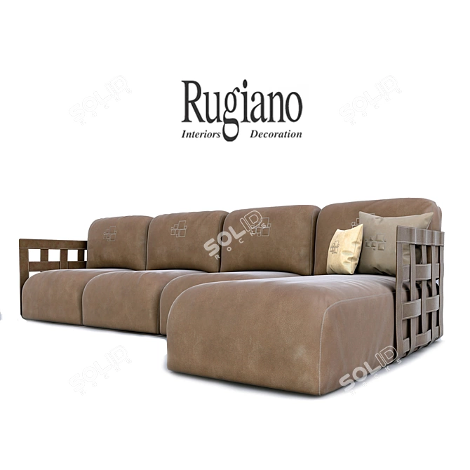 Braid Collection by Rugiano: Sophisticated Sofa 3D model image 1