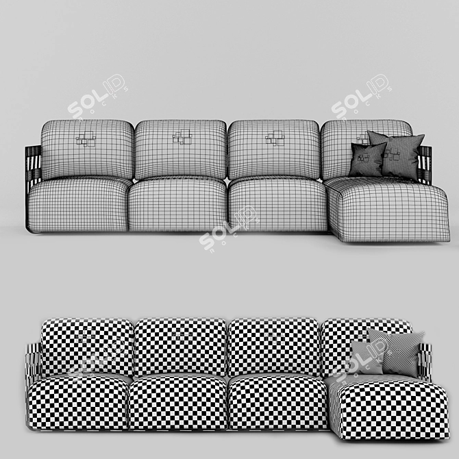 Braid Collection by Rugiano: Sophisticated Sofa 3D model image 3