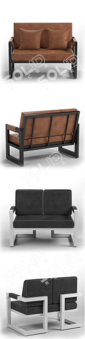 Modern TomEsa Club 2-Seater Sofa 3D model image 2