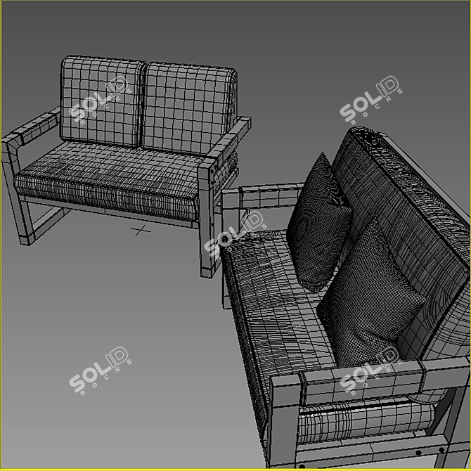 Modern TomEsa Club 2-Seater Sofa 3D model image 3