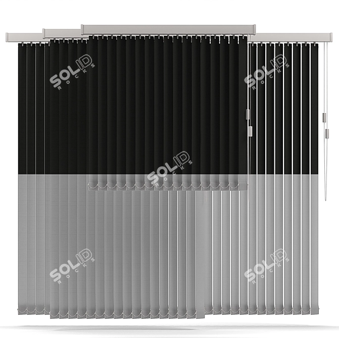 Sleek Vertical Blinds - Easy and Optimal 3D model image 2