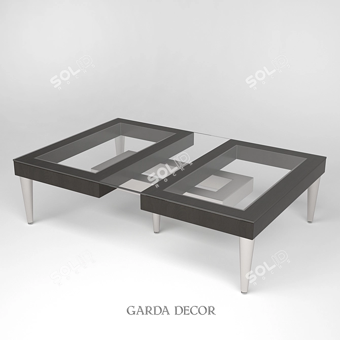 Garda Decor Glass Top Magazine Table 3D model image 1