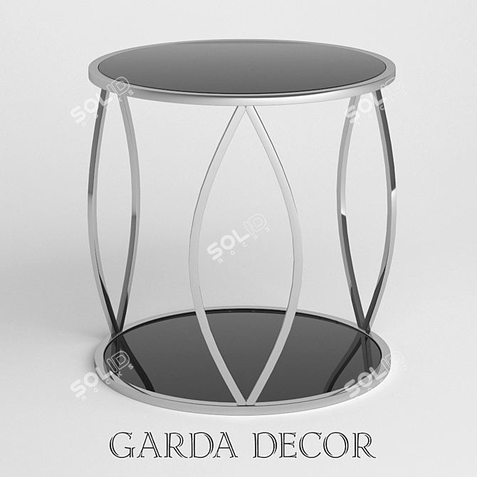 Garda Decor Magazine Table: Elegant Glass and Stainless Steel 3D model image 1