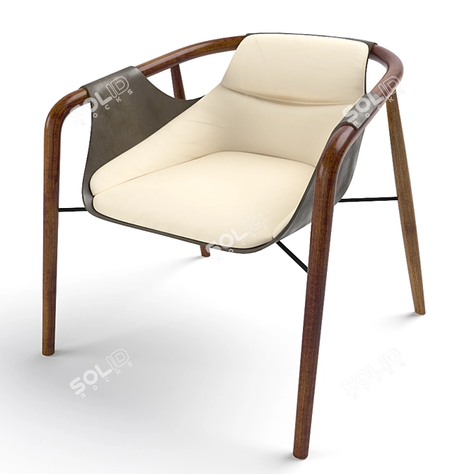 Organic Resin Armchair Set 3D model image 1