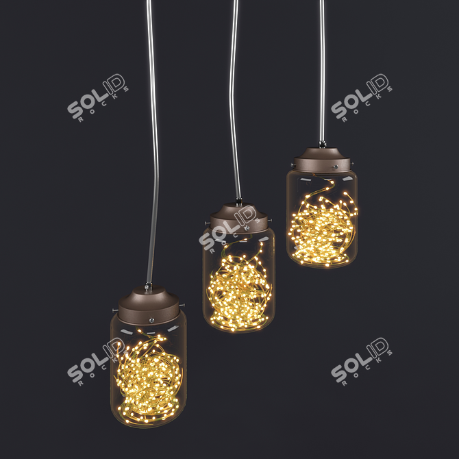 Twinkle Jars Pendant Lights 3D model image 2