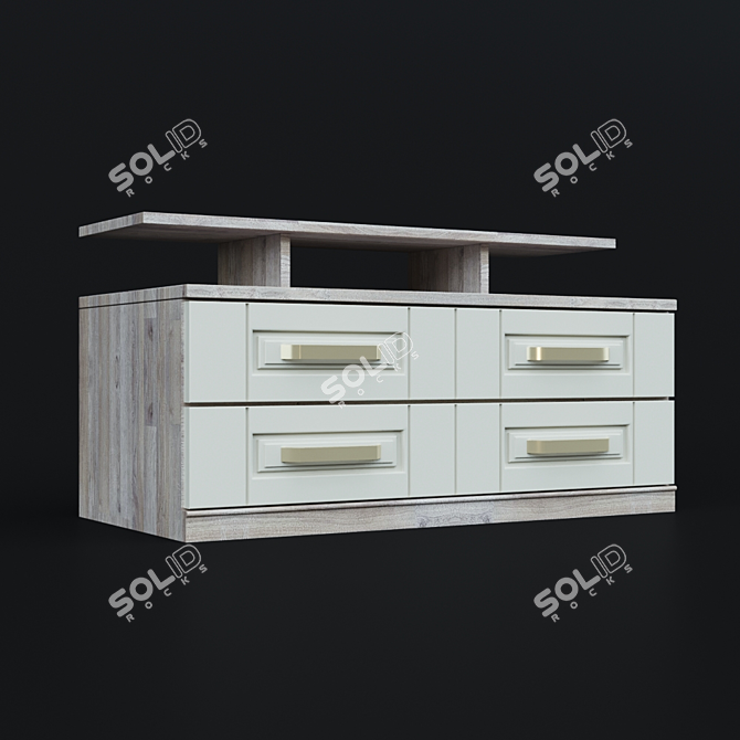 Elegant TV Stand in Provence Style 3D model image 1