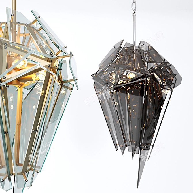 Eichholtz Shard Chandelier: Elegant Lighting Fixture 3D model image 1