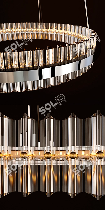 Crystal Halo Pendant Light | DeLight Collection 3D model image 2