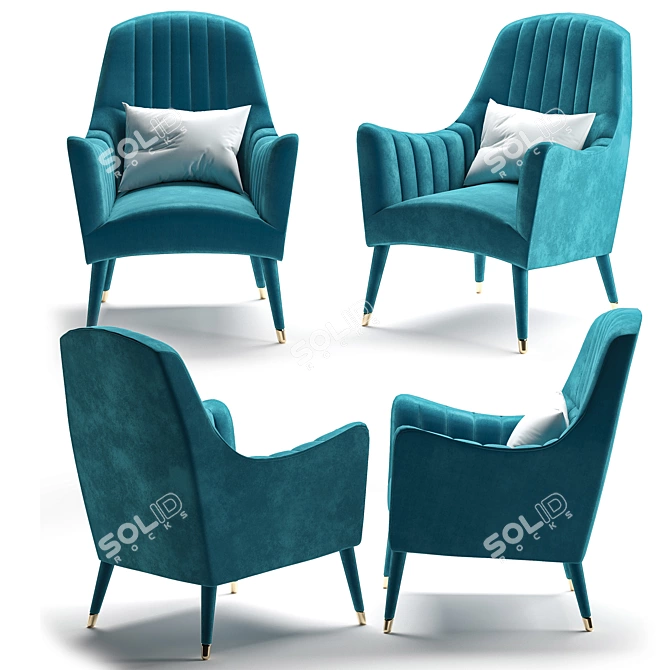 Salvador Modern Armchair 3D model image 1