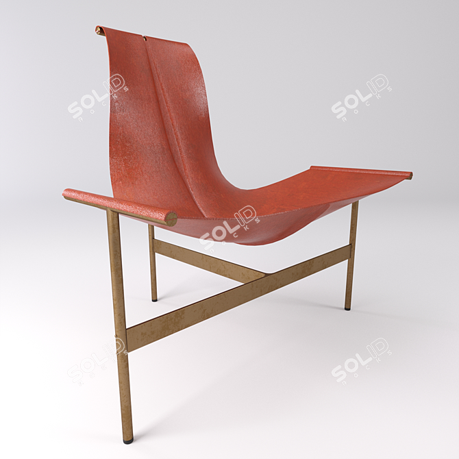 TG-15 Sling Lounge Chair: Sleek Design, Leather Seat 3D model image 1