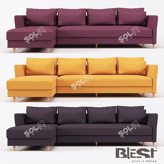 Indi DL12 Corner Sofa: Versatile and Stylish 3D model image 1