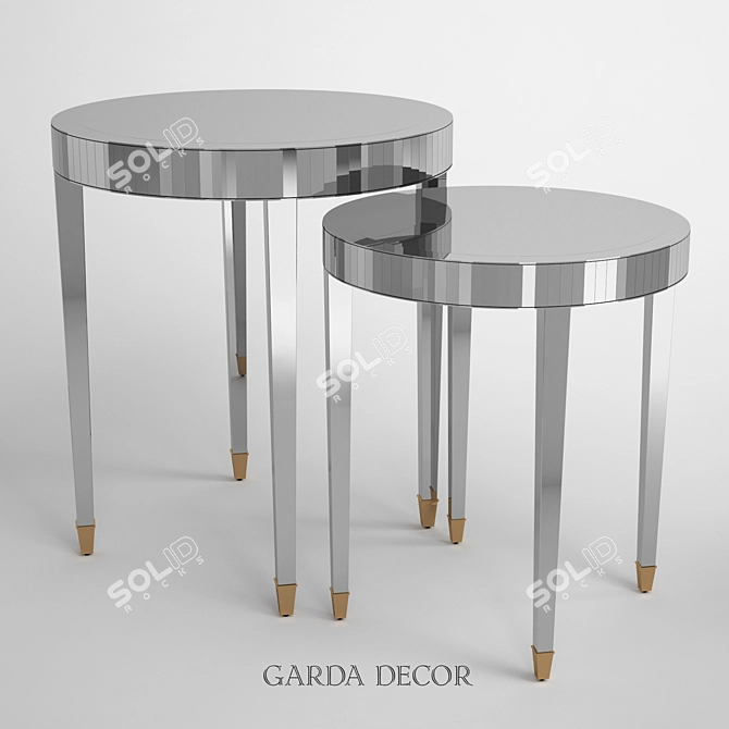 Garda Decor Glass Magazine Table - Elegant and Functional 3D model image 1